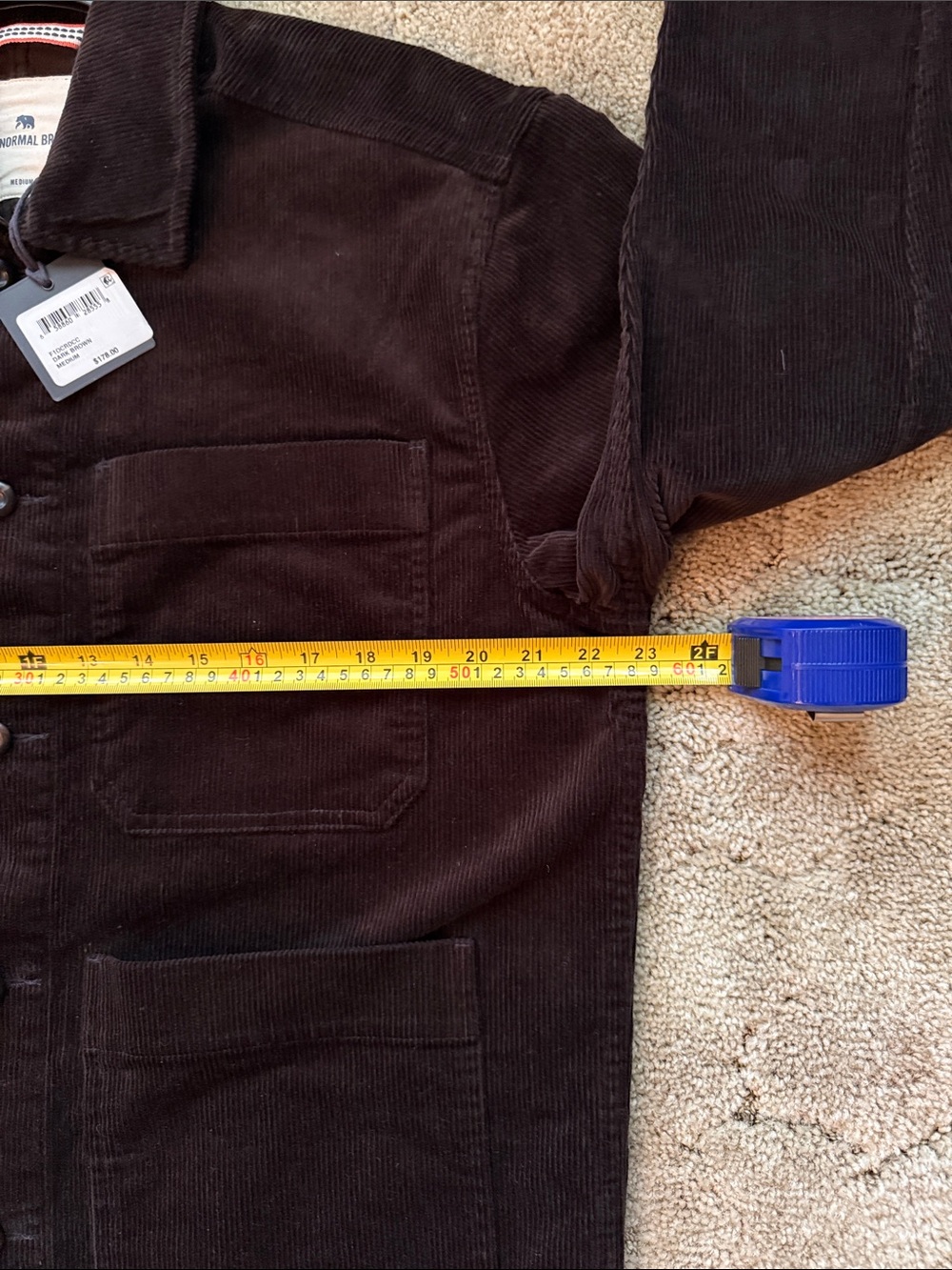 The Normal Brand Men's Dark Brown Corduroy Chore Coat Medium NWT - Picture 5 of 9